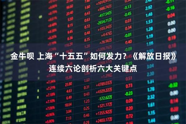 金牛呗 上海“十五五”如何发力？《解放日报》连续六论剖析六大关键点