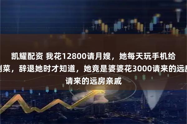 凯耀配资 我花12800请月嫂，她每天玩手机给我吃剩菜，辞退她时才知道，她竟是婆婆花3000请来的远房亲戚